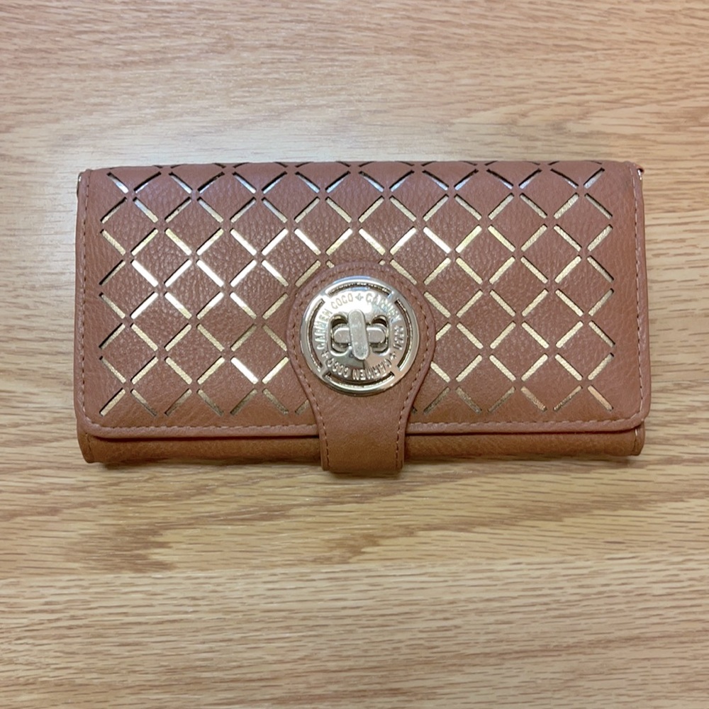 Coco + Carmen Wallet with Gold Design. New.